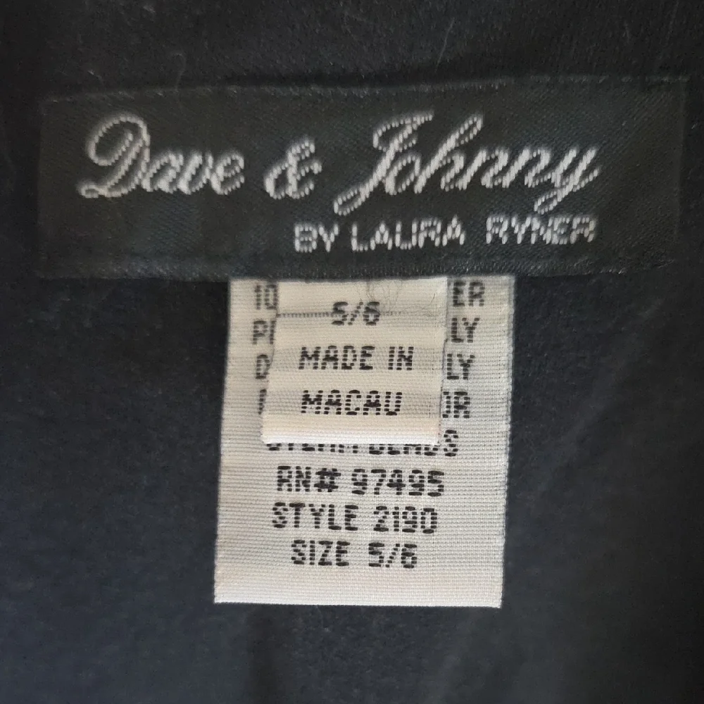 Dave & Johnny Junior's Black Velvet Dress W/Silver 1920s Art Deco Beading Size 5 - Picture 4 of 8
